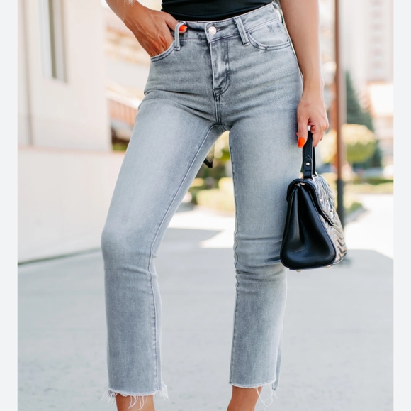 ❤️EUC Vervet Brand Too Good to Me High Rise Cropped Skinny Jeggings, Grey Wash - Picture 5 of 14